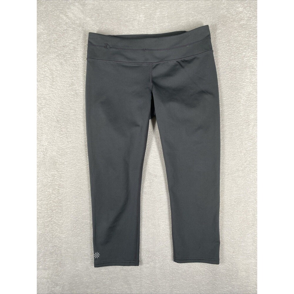 Athleta Chaturanga Capri Leggings Women's Medium Dark Gray Crop Capri Gym Pocket